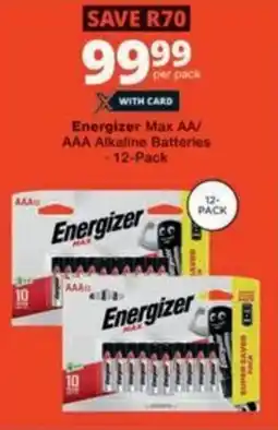 Checkers Hyper Energizer Max AA/ AAA Alkaline Batteries offer