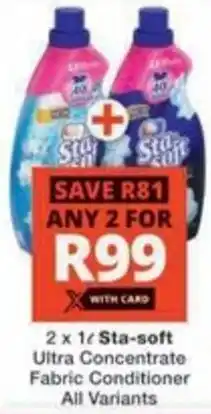 Checkers Hyper Sta-soft Ultra Concentrate Fabric Conditioner All Variants offer