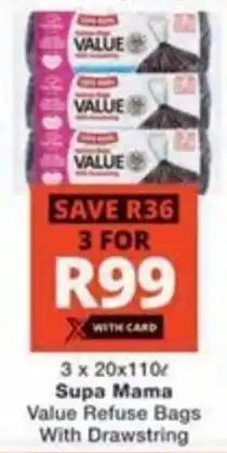 Checkers Hyper Supa Mama Value Refuse Bags With Drawstring offer