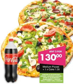 Save Hyper Medium Pizzas + Coke offer