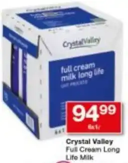 Checkers Crystal Valley Full Cream Long Life Milk offer