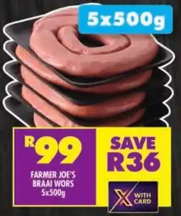 Shoprite Farmer joe's braai wors offer