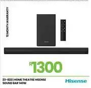 Fair Price Hisense 140W Home Theatre Sound Bar 23-822 offer