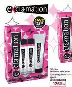 Dis-Chem Exclamation Gift Set (Perfumed Body Spray 2 x 90ml Plus Body Lotion 150ml)-Per Set offer