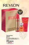Dis-Chem Revlon Unforgetable Gift Set (EDT 30ml+Perfume Body Lotion 150ml + Perfumed Body Spray 90ml)-Per Set offer