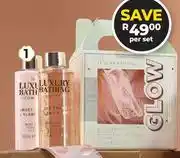 Dis-Chem The Luxury Bathing Company Glow 3-Piece Travel Set-Per Set offer