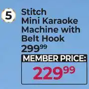 Dis-Chem Disney Stitch Mini Karaoke Machine With Belt Hook offer