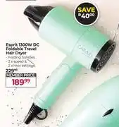 Dis-Chem Carmen Esprit 1300W DC Foldable Travel Hair Dryer offer