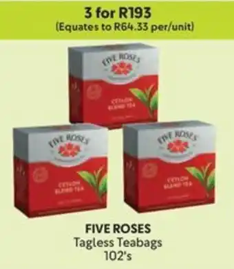 Makro FIVE ROSES Tagless Teabags offer