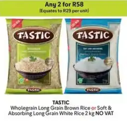 Makro TASTIC Wholegrain Long Grain Brown Rice or Soft & Absorbing Long Grain White Rice offer