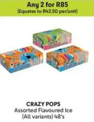 Makro CRAZY POPS Assorted Flavoured Ice offer