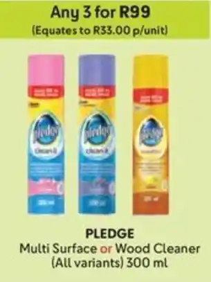 Makro PLEDGE Multi Surface or Wood Cleaner offer