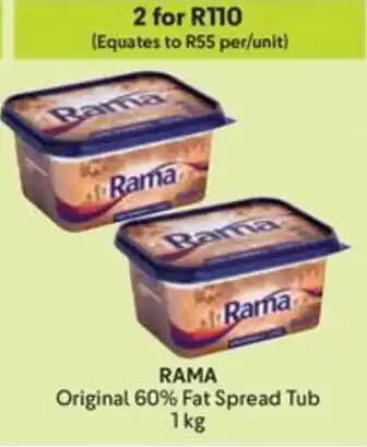 Makro RAMA Original 60% Fat Spread Tub offer