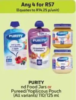 Makro PURITY 2nd Food Jars or Pureed/ Yogilicous Pouch offer