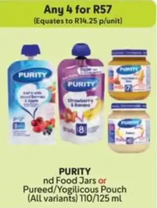 Makro PURITY 2nd Food Jars or Pureed/ Yogilicous Pouch offer