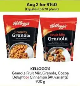Makro KELLOGG'S Granola Fruit Mix, Granola, Cocoa Delight or Cinnamon offer