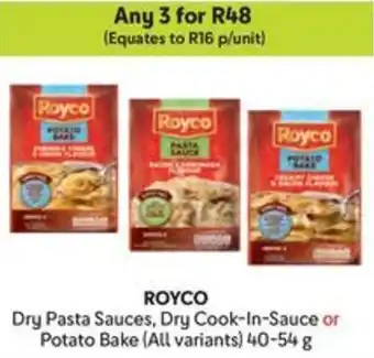 Makro ROYCO Dry Pasta Sauces, Dry Cook-In-Sauce or Potato Bake offer
