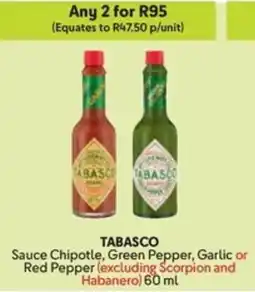 Makro TABASCO Sauce Chipotle, Green Pepper, Garlic or Red Pepper offer
