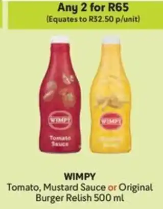 Makro WIMPY Tomato, Mustard Sauce or Original Burger Relish offer