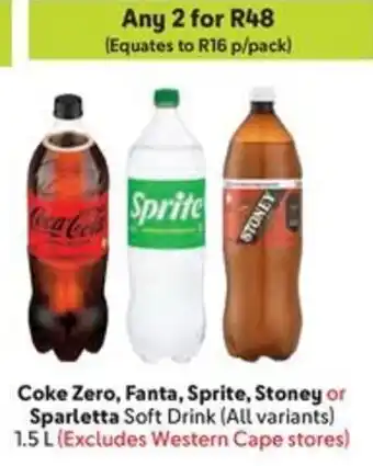 Makro Coke Zero, Fanta, Sprite, Stoney or Sparletta Soft Drink offer