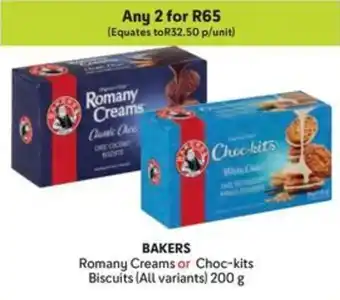 Makro BAKERS Romany Creams or Choc-kits Biscuits offer