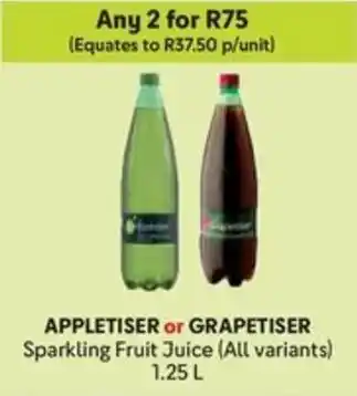 Makro APPLETISER or GRAPETISER Sparkling Fruit Juice offer