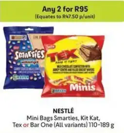 Makro NESTLÉ Mini Bags Smarties, Kit Kat, Tex or Bar One offer