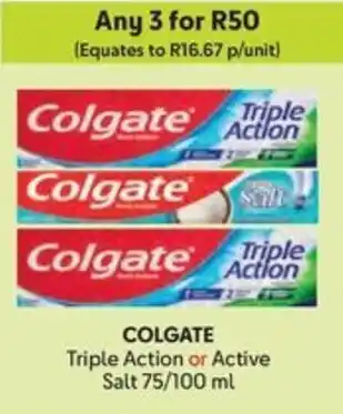 Makro COLGATE Triple Action or Active Salt offer