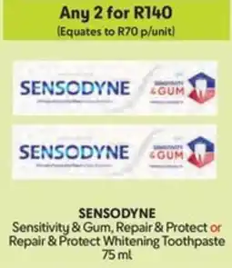 Makro SENSODYNE Sensitivity & Gum, Repair & Protect or Repair & Protect Whitening Toothpaste offer