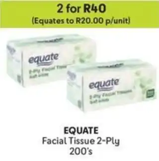 Makro EQUATE Facial Tissue 2-Ply offer