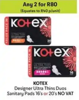 Makro KOTEX Designer Ultra Thins Duos Sanitary Pads offer