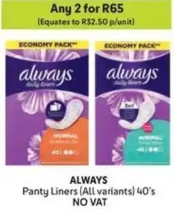 Makro ALWAYS Panty Liners offer