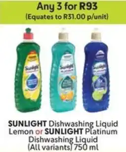Makro SUNLIGHT Dishwashing Liquid Lemon or SUNLIGHT Platinum Dishwashing Liquid offer