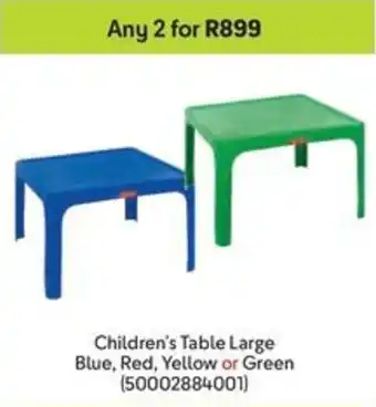Makro Children's Table Large Blue, Red, Yellow or Green offer