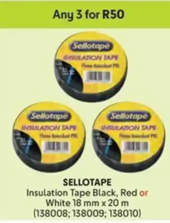 Makro Sellotape Insulation Tape Black, Red or White offer