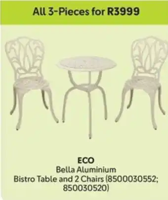 Makro ECO Bella Aluminium Bistro Table and 2 Chairs offer