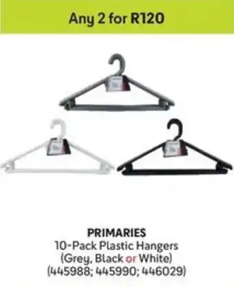 Makro PRIMARIES Plastic Hangers offer