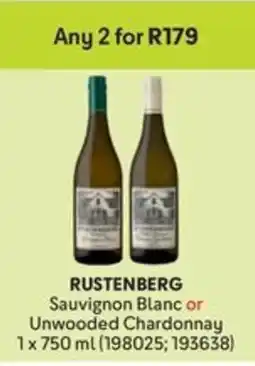 Makro RUSTENBERG Sauvignon Blanc or Unwooded Chardonnay offer