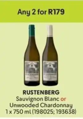 Makro RUSTENBERG Sauvignon Blanc or Unwooded Chardonnay offer