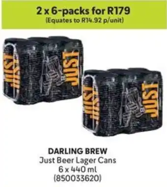 Makro DARLING BREW Just Beer Lager Cans offer