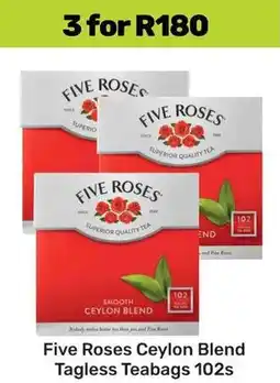Game Five Roses Ceylon Blend Tagless Teabags offer
