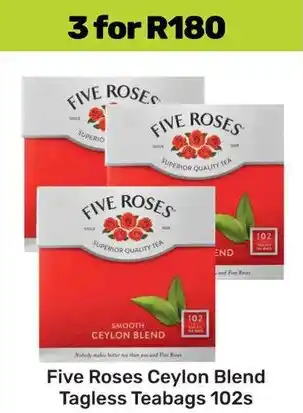 Game Five Roses Ceylon Blend Tagless Teabags offer