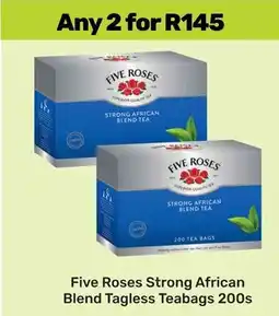 Game Five Roses Strong African Blend Tagless Teabags offer
