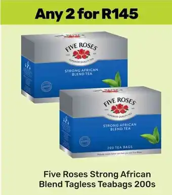 Game Five Roses Strong African Blend Tagless Teabags offer