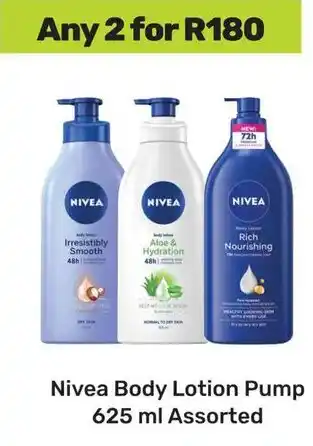 Game Nivea Body Lotion Pump Assorted offer