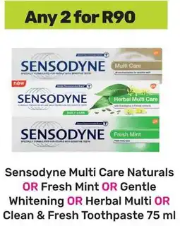 Game Sensodyne Multi Care Naturals OR Fresh Mint OR Gentle Whitening OR Herbal Multi OR Clean & Fresh Toothpaste offer