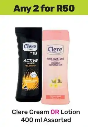 Game Clere Cream OR Lotion Assorted offer