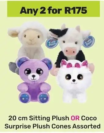 Game Sitting Plush OR Coco Surprise Plush Cones Assorted offer
