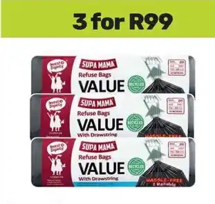 Game Supa Mama Value Drawstring Refuse Bags offer