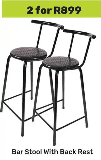 Game Bar Stool With Back Rest offer